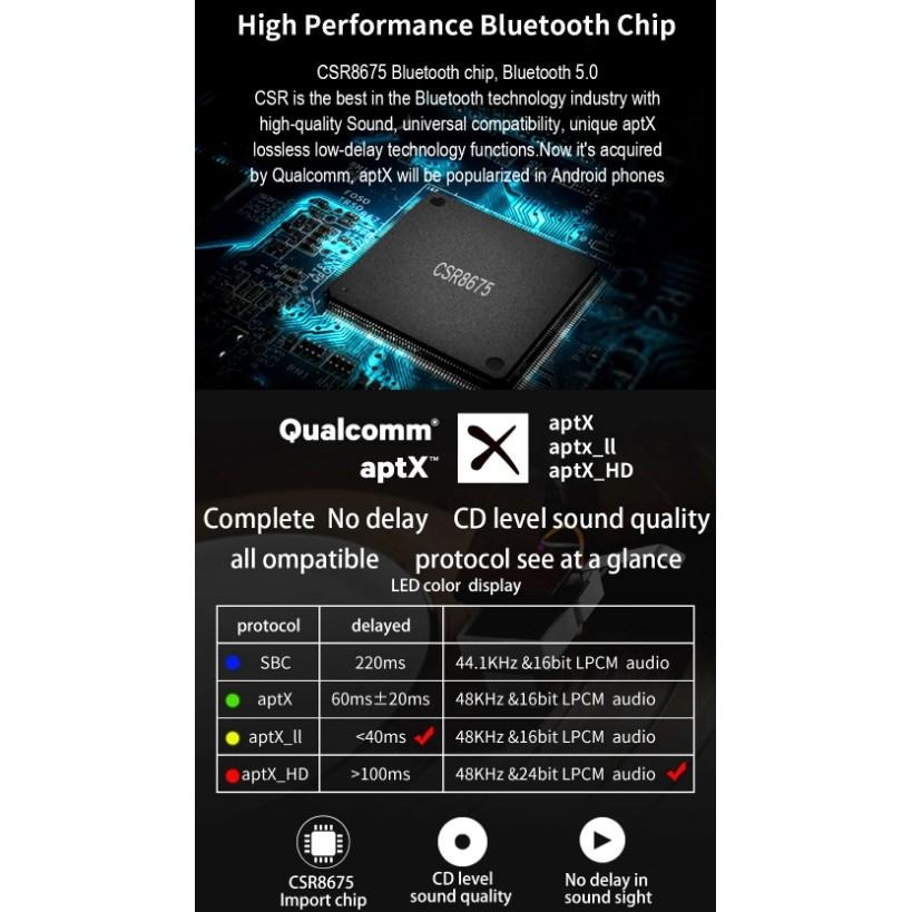 aptX HD CSR8675 藍牙5.0 MR265 無線音樂藍牙5.0 汽車 音源接收發射器 二合一 同軸 光纖音箱-細節圖8