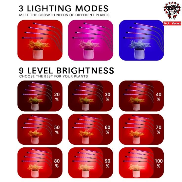 植物燈盆栽燈 全光譜 全波長 藍光USB LED植物生長燈 UV 花卉/多肉植物燈 紅藍燈光合作用補光燈 遙控自動關閉-細節圖9