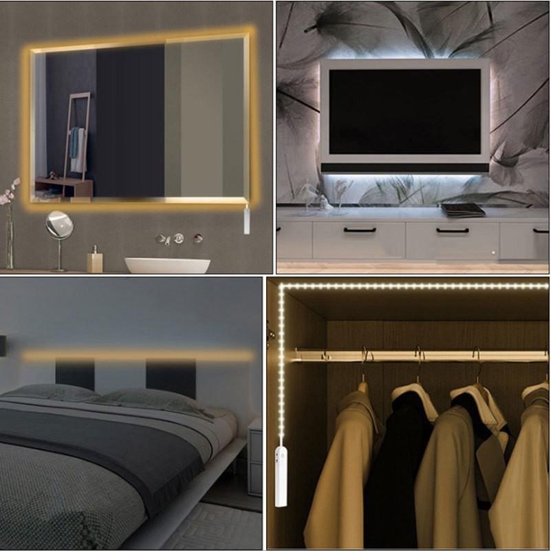 [人體感應燈] 超長LED 人體感應燈 USB鋰電池 感應衣櫃燈 鋁合金 櫥櫃燈 樓梯走廊 紅外線櫥櫃 臥室光控小夜燈-細節圖7