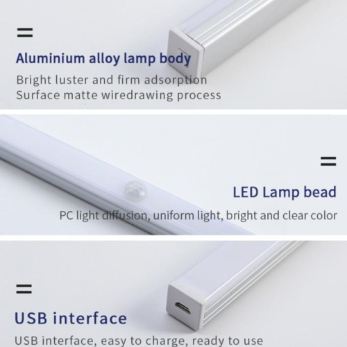 台灣新款 升級版 磁吸感應燈 USB充電 智能人體感應燈 LED 櫥櫃燈 衣櫃燈 紅外感應 磁吸 燈條小夜燈 走廊燈壁燈