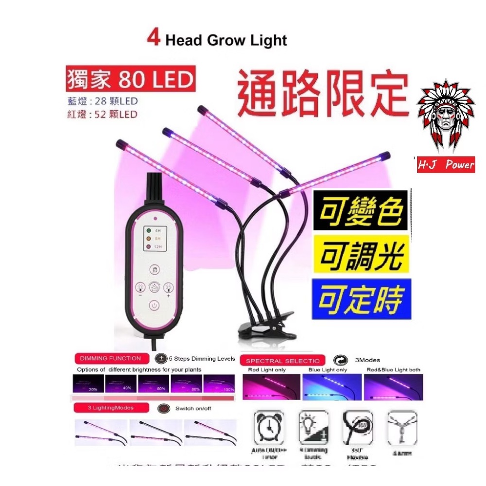 四燈管 ( 80LED款)✨白色遙控✨