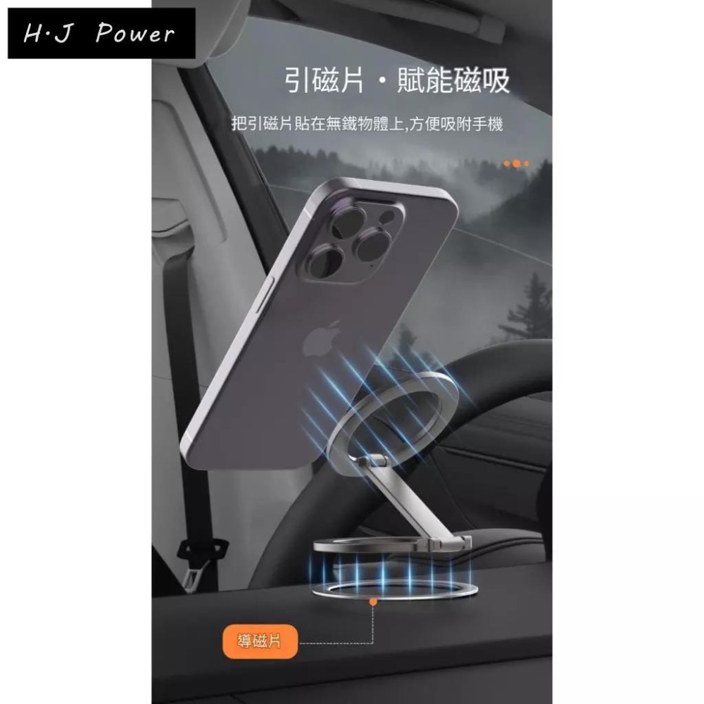 雙面強磁⚡️摺疊磁吸支架 iPhone16 指環磁吸支架 magsafe 16 Pro 旋轉磁圈手機架 冰箱磁吸手機架-細節圖4