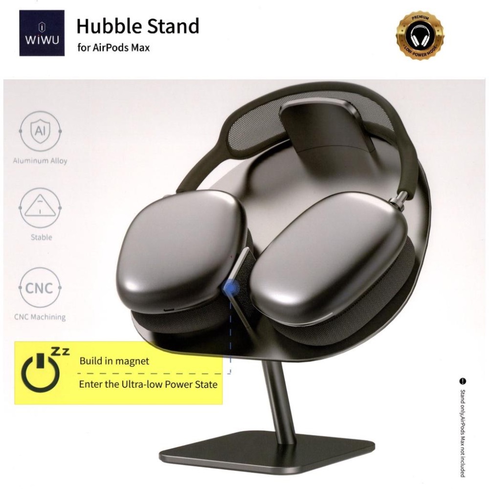內置原廠睡眠模式 實現低耗電模式 高品質不銹鋼鋁合金耳機支架 耳機支架 台灣出貨WIWU耳機支架 Airpods Max-細節圖2