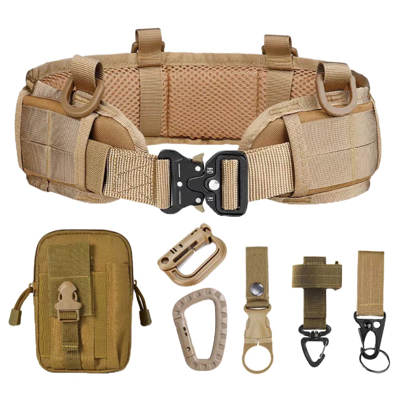 高品質金屬扣具 眼鏡蛇戶外腰帶 軍規尼龍材質多功能腰帶 軍鳥 尼龍戰術腰帶套裝｜附掛勾收納包｜軍警CS裝備 野外求生腰封-細節圖6