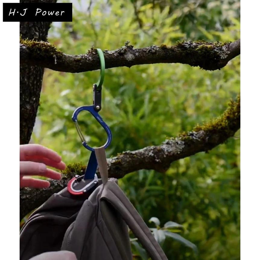 航空級-多功扣環掛勾 D型鋁合金登山扣 登山掛鉤背包袋扣 露營工具扣環 D型鋁合金登山扣 旅行背包掛勾 可旋轉 多功能戶-細節圖6