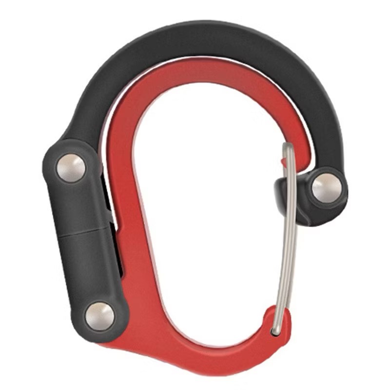 航空級-多功扣環掛勾 D型鋁合金登山扣 登山掛鉤背包袋扣 露營工具扣環 D型鋁合金登山扣 旅行背包掛勾 可旋轉 多功能戶-規格圖9