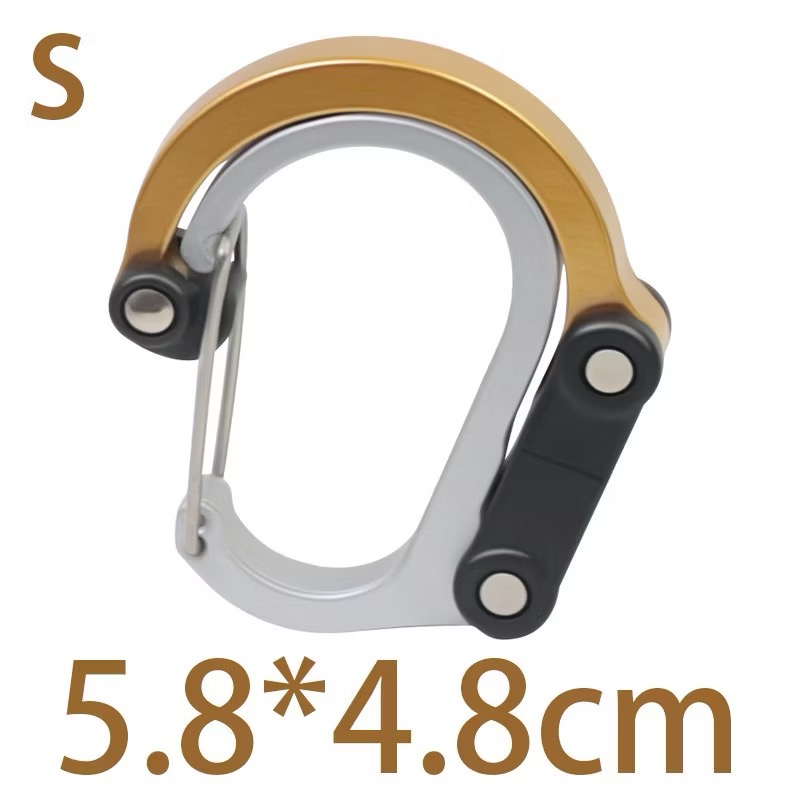 航空級-多功扣環掛勾 D型鋁合金登山扣 登山掛鉤背包袋扣 露營工具扣環 D型鋁合金登山扣 旅行背包掛勾 可旋轉 多功能戶-規格圖9