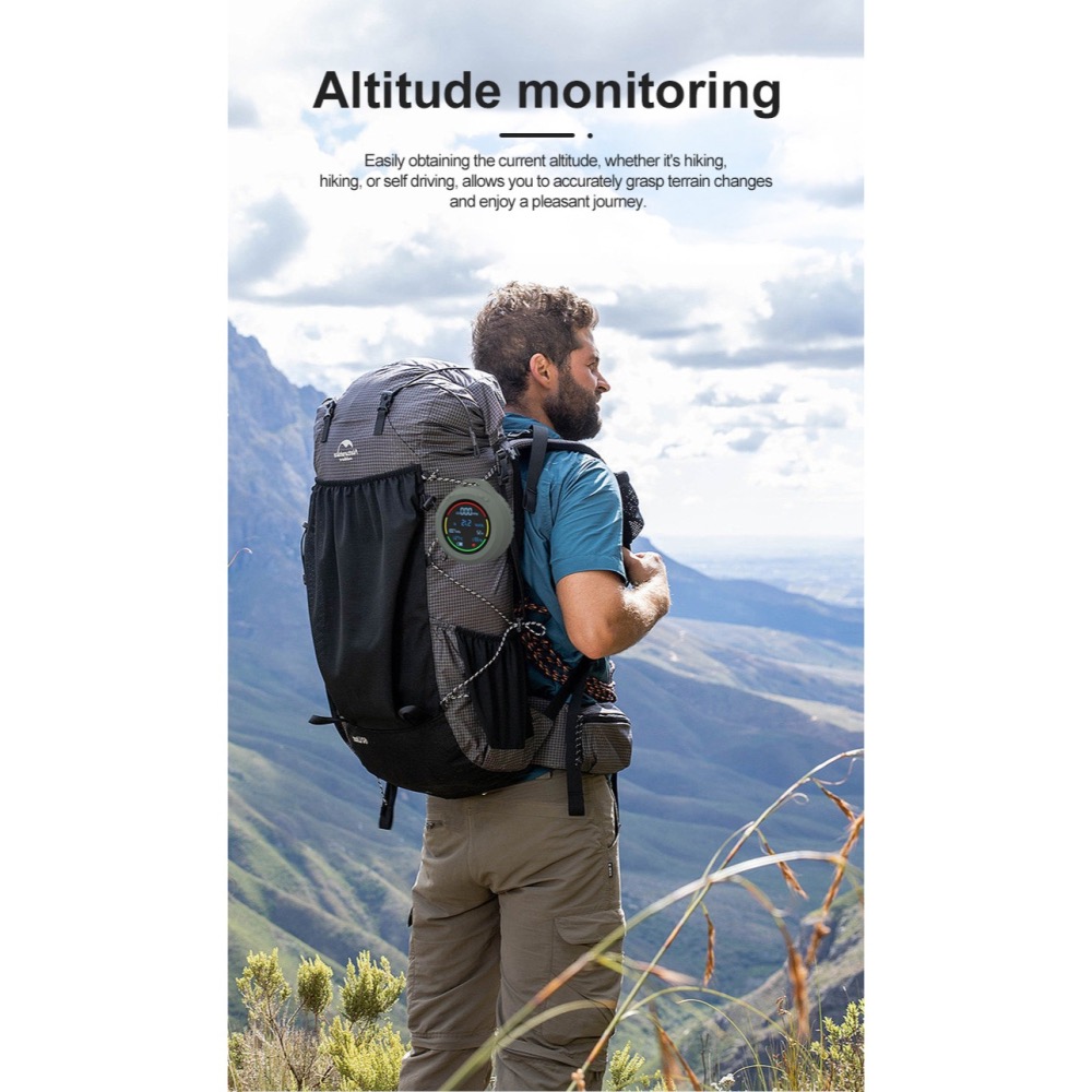 鋅合金6合1攜帶儀 氧氣偵測器 CO儀 高度儀 氣壓儀 溫度儀 濕度監測器 二氧化碳儀 海拔儀  戶外登山露營 高海拔計-細節圖3
