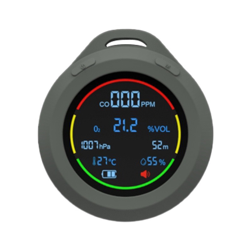 鋅合金6合1攜帶儀 氧氣偵測器 CO儀 高度儀 氣壓儀 溫度儀 濕度監測器 二氧化碳儀 海拔儀  戶外登山露營 高海拔計-細節圖9