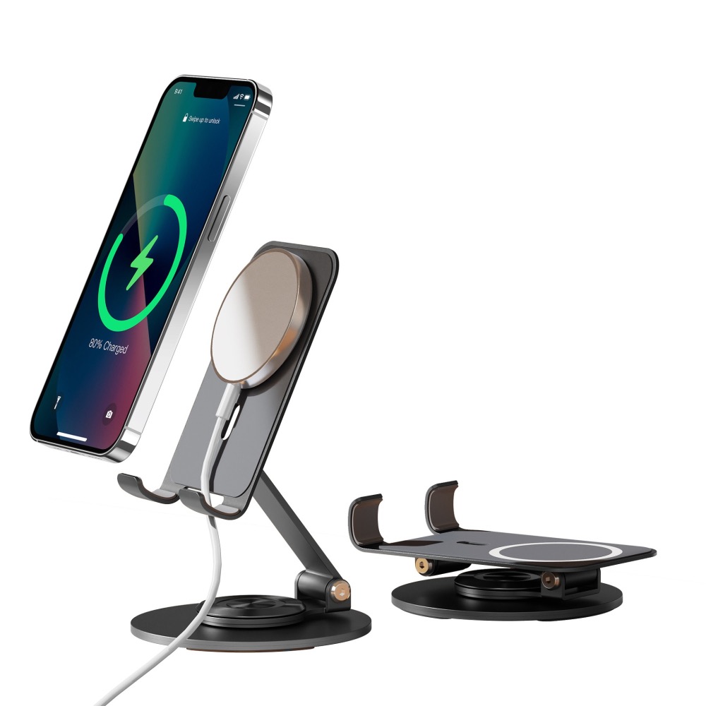 原廠 Magsafe配件磁吸支架 磁吸無線充 鋁合金 MFM 磁吸旋轉手機架 360度旋轉支架組 手機支架 摺疊無線-細節圖7