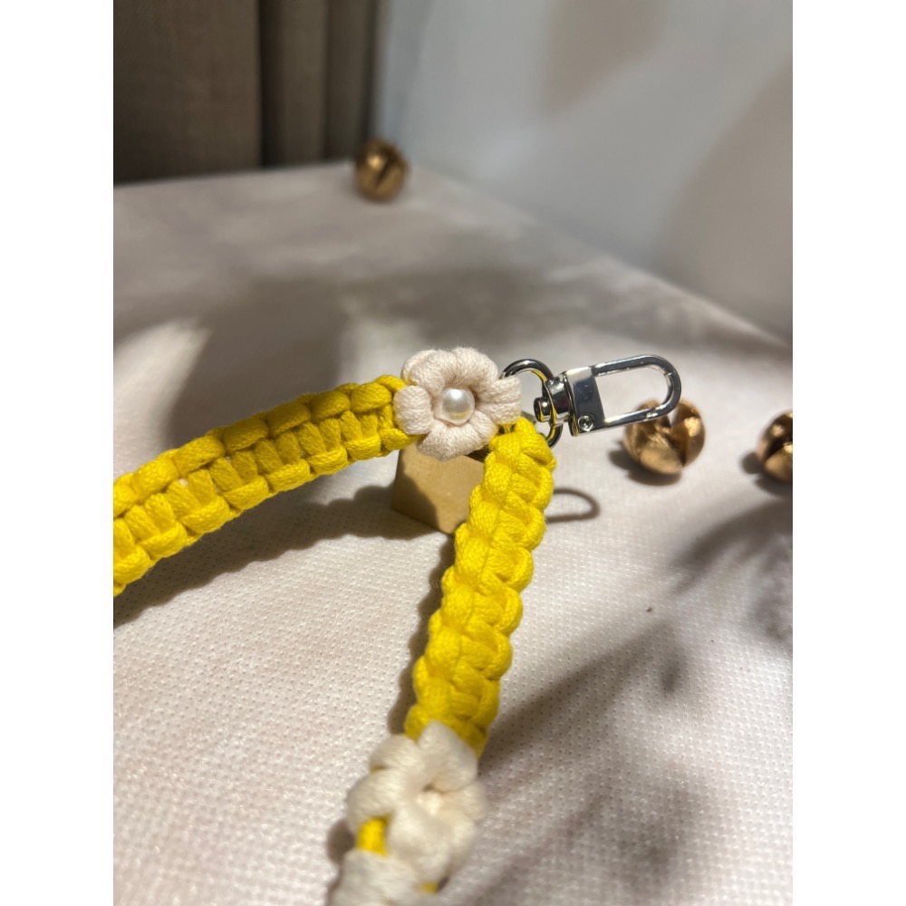 珍珠小花手機短繩/成品/可選色-細節圖3