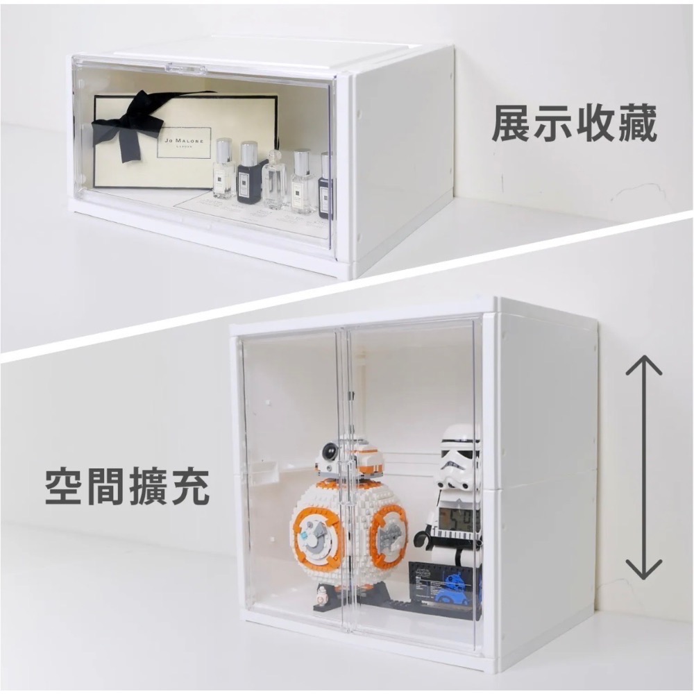 防禦工事 白色格子展示櫃 鞋盒 公仔盒 二手-細節圖2