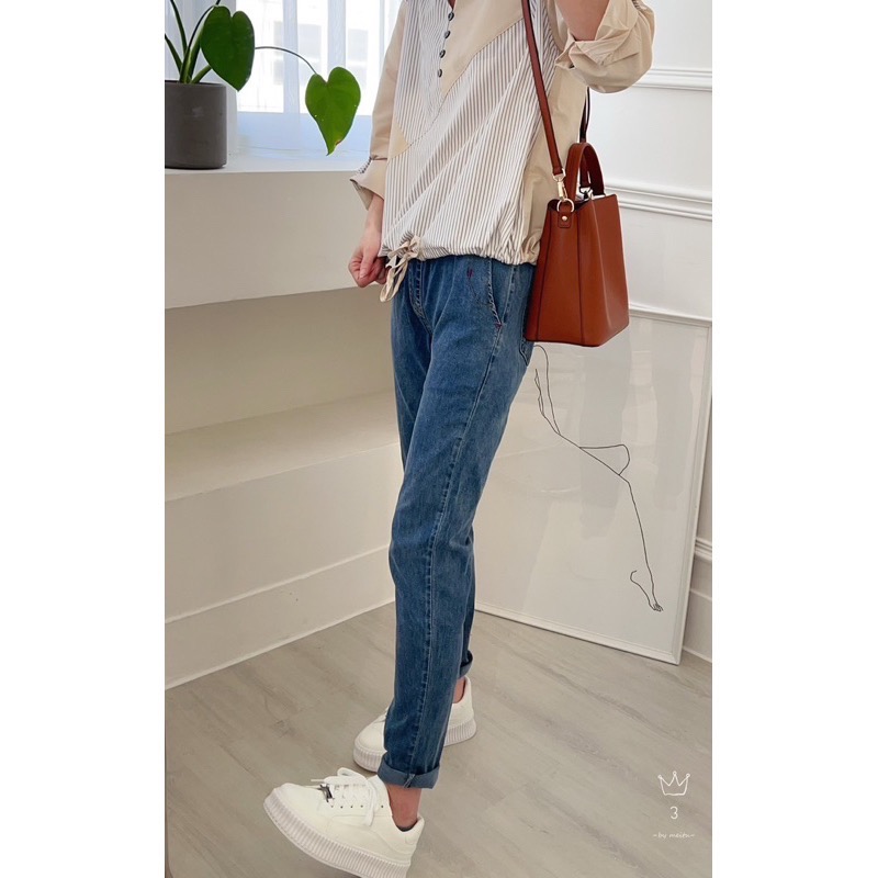 🌟超級好穿🌟假蓋設計 -極度舒適單寧牛仔褲11001-細節圖3