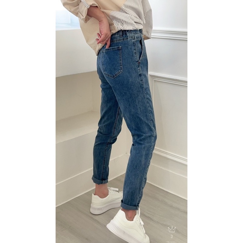 🌟超級好穿🌟假蓋設計 -極度舒適單寧牛仔褲11001-細節圖4