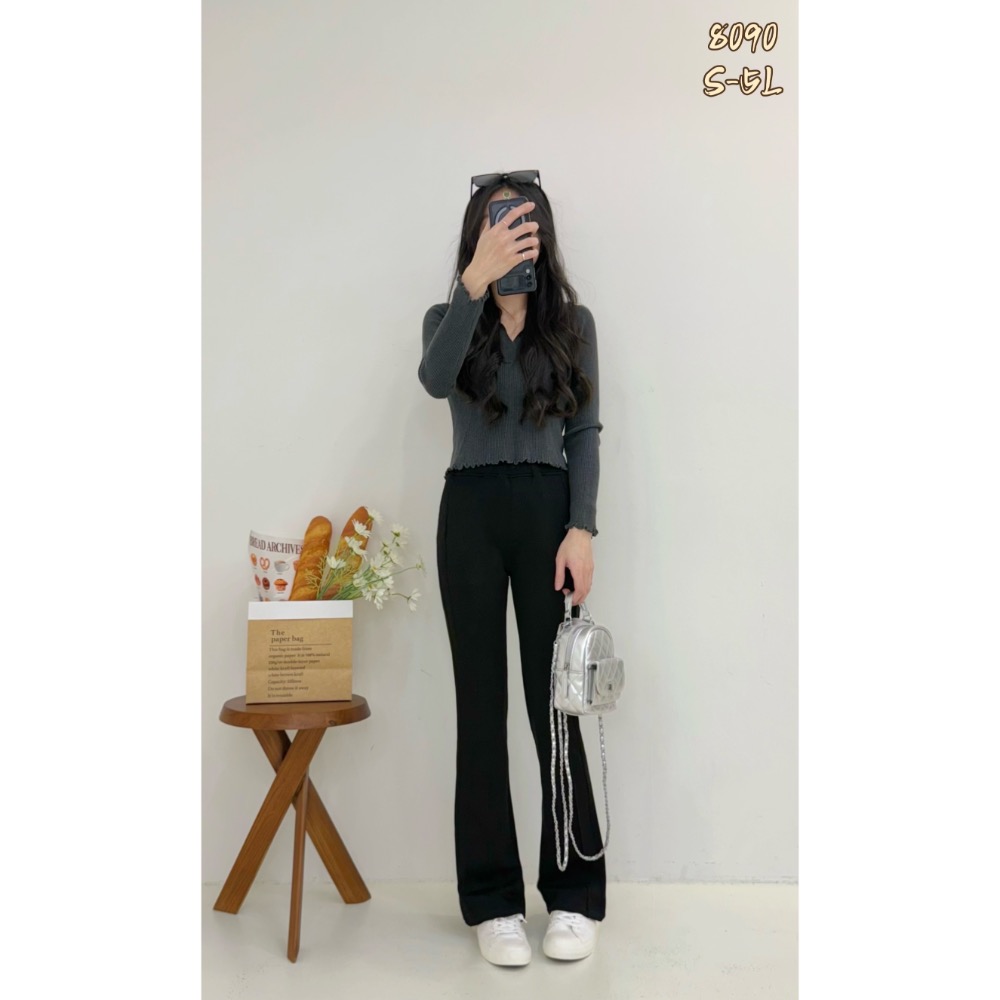 🌟Q-LaLa🌟8090厚磅太空棉側立體剪接顯瘦喇叭褲-細節圖2