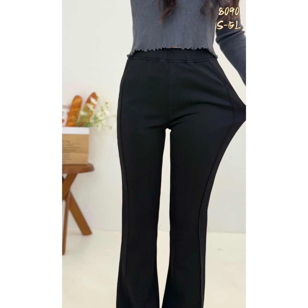 🌟Q-LaLa🌟8090厚磅太空棉側立體剪接顯瘦喇叭褲-細節圖6