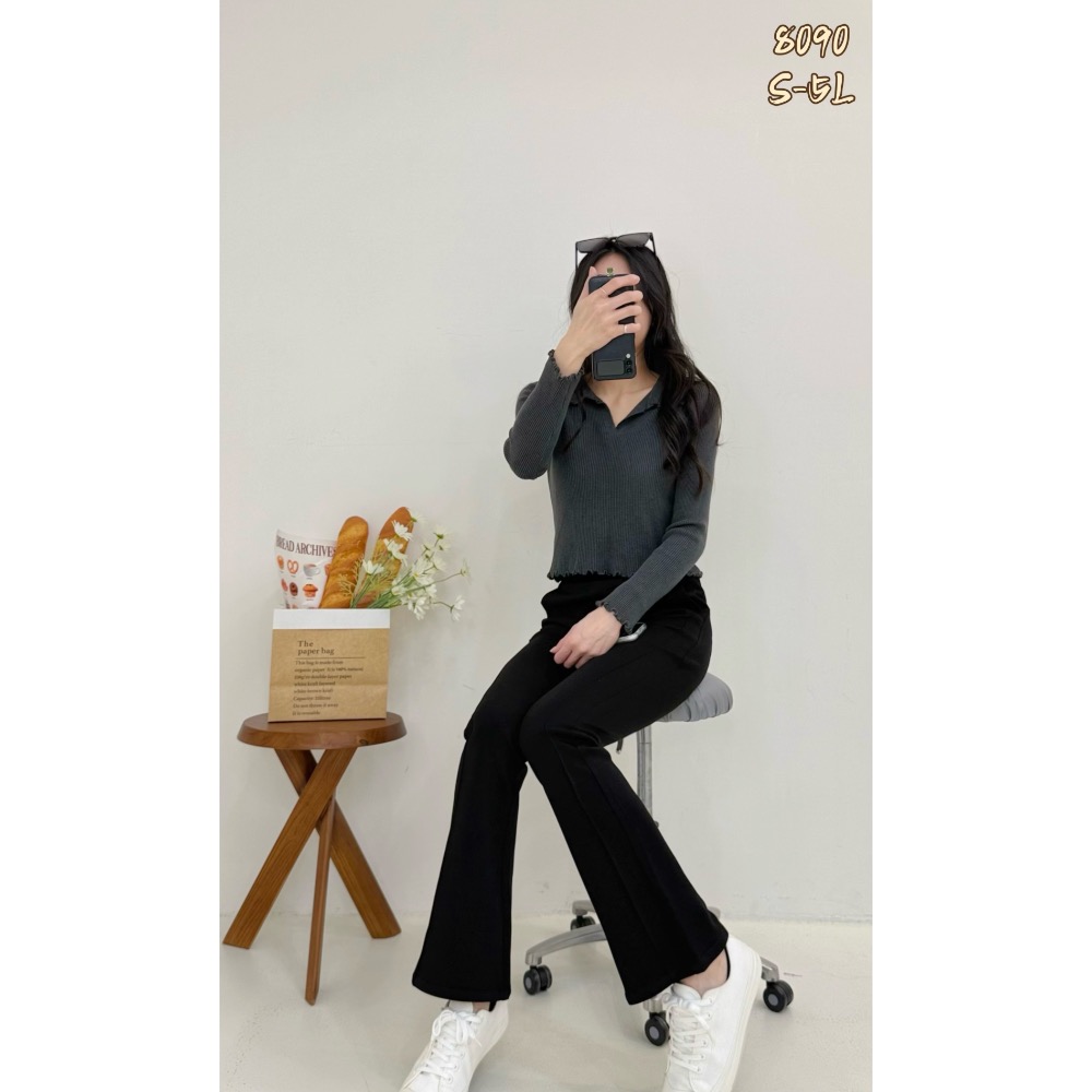 🌟Q-LaLa🌟8090厚磅太空棉側立體剪接顯瘦喇叭褲-細節圖7