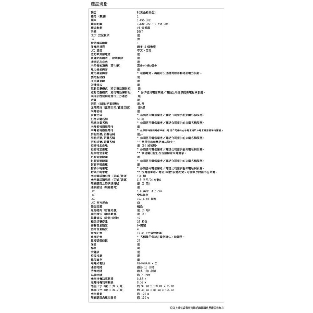 【公司貨贈三星腰部按摩器】國際牌Panasonic KX-TGD310TW /KX-TGD310 中文無線電話-細節圖4