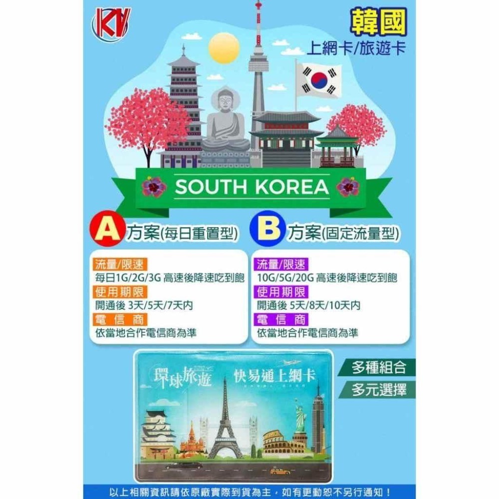 《公司貨含稅》KV快易通 韓國上網卡/旅遊卡/高速後降速吃到飽 【每日重置型/固定流量型】-細節圖3