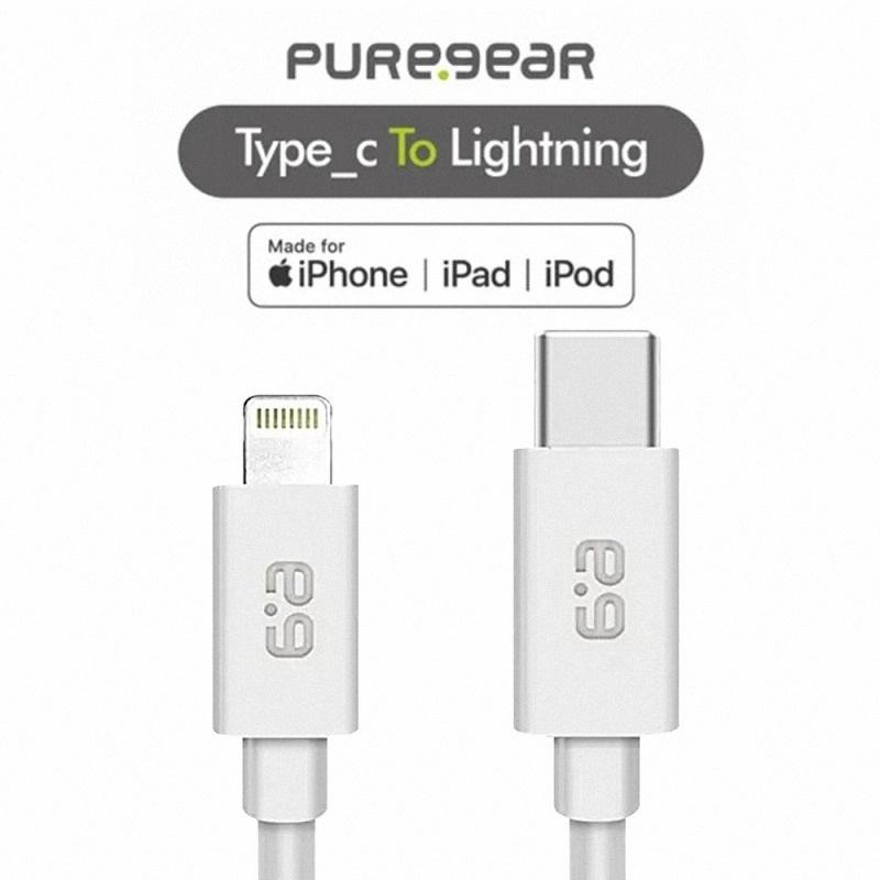 《公司貨含稅》PureGear普格爾 iPhone MFI認證充電傳輸線Type-C to Lightning 1M-細節圖2