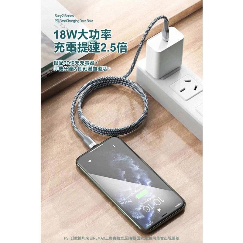 《含稅》REMAX RC-009i 20W PD快速傳輸充電線/iPhone/USB-C to Lightning-細節圖5