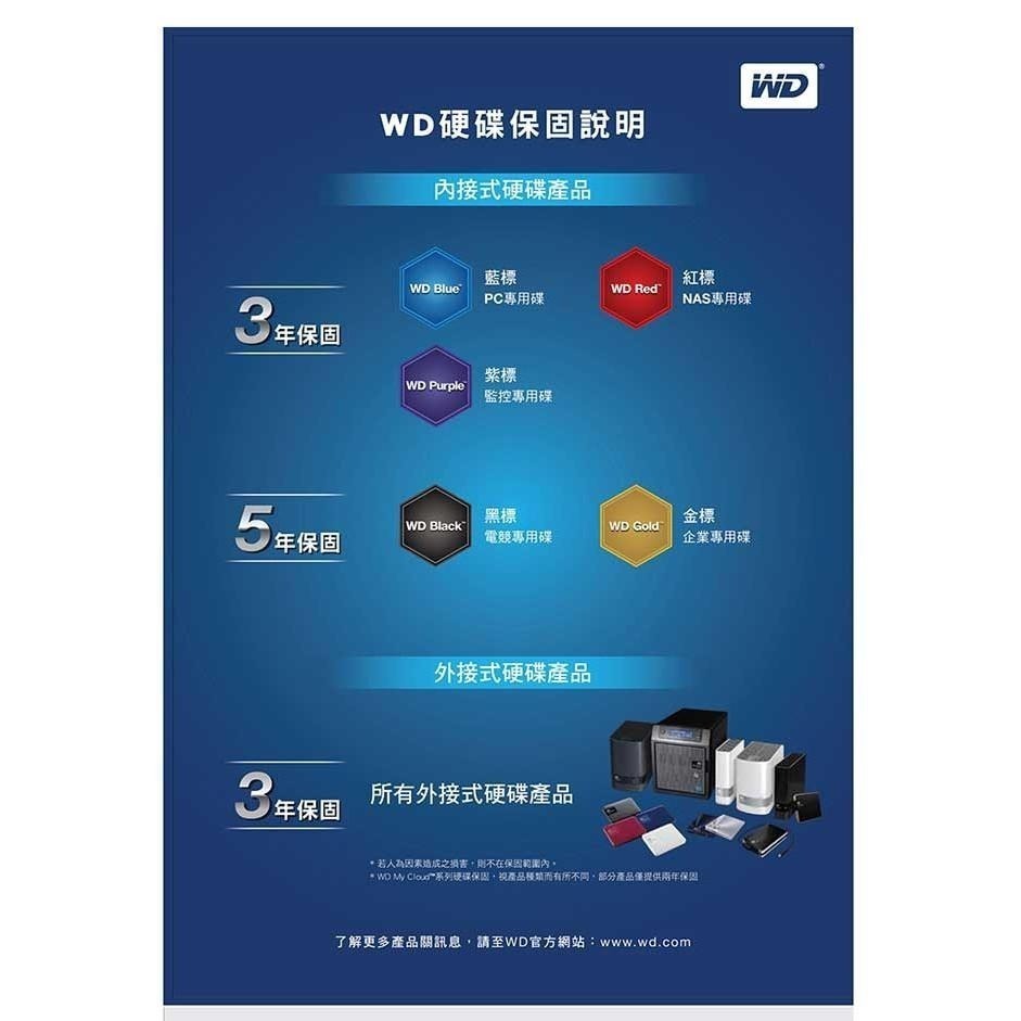 【贈手機快充線含稅彩盒裝3年保】WD 紫標監控硬碟 1TB / 2TB / 3TB / 4TB / 6TB 威騰監控碟-細節圖7