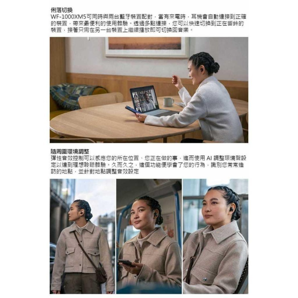 《公司貨含稅》SONY WF-1000XM5 藍牙主動式降噪真無線耳機【售完為止】-細節圖5
