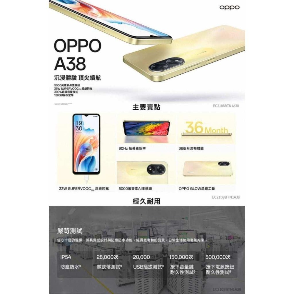 《公司貨含稅》OPPO A38 (4G/128G) 6.56吋智慧型手機-細節圖3