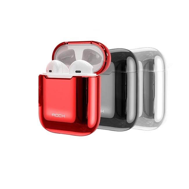 (ROCK) Apple AirPods 一代/二代電鍍保護殼~送耳機磁吸防丟繩(顏色隨機出貨)-細節圖2