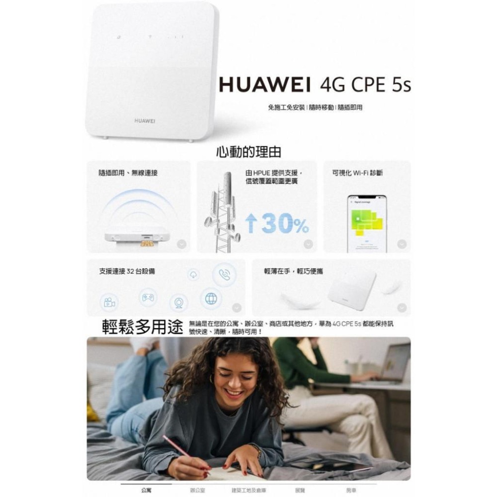 《公司貨含稅》HUAWEI 華為 4G CPE 5s 路由器 (B320-323)(可外接電話機)-細節圖3