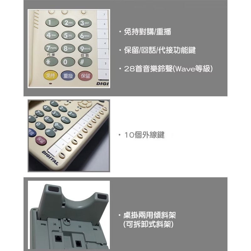 【全新含稅贈手機快充線】TECOM 東訊 SD-7710E X 總機專用雙模功能話機(7710E)-細節圖3