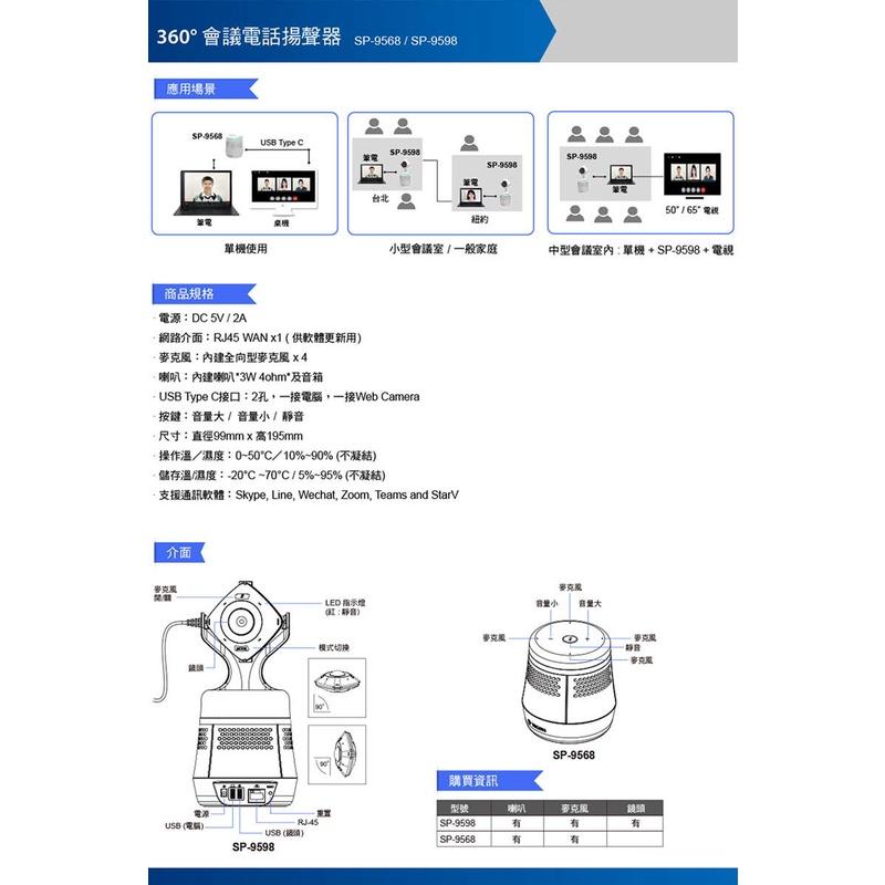 《公司貨含稅》TECOM 東訊 360度 會議電話揚聲器 SP-9598-細節圖4