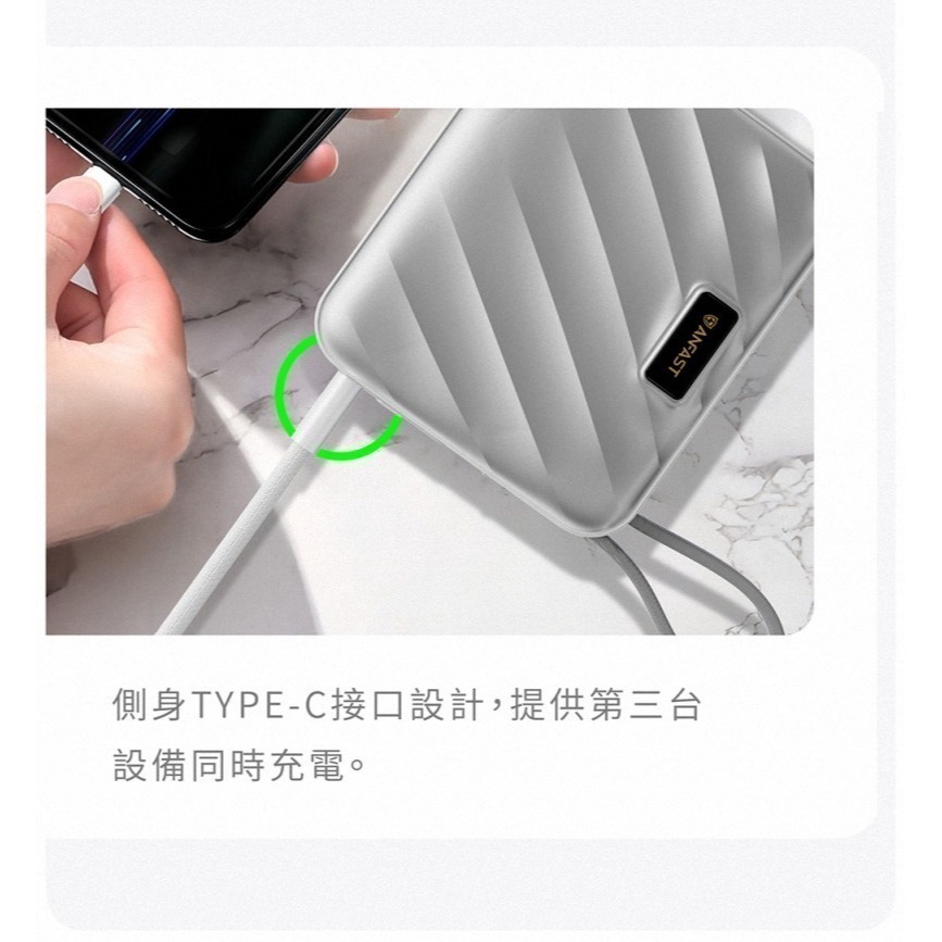 《公司貨含稅》ANFAST AF-P1545X 競電PD45W 15000mAh雙向快充線行動電源~送收納包-細節圖5
