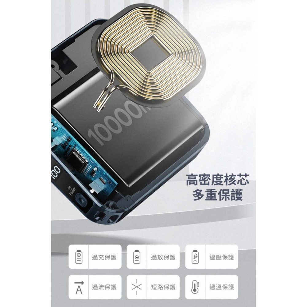 《公司貨含稅》G-FIVE 基伍 GP-W10S 勁量無線充多功能行動電源10000mAh(附AC充電+自帶線)-細節圖8