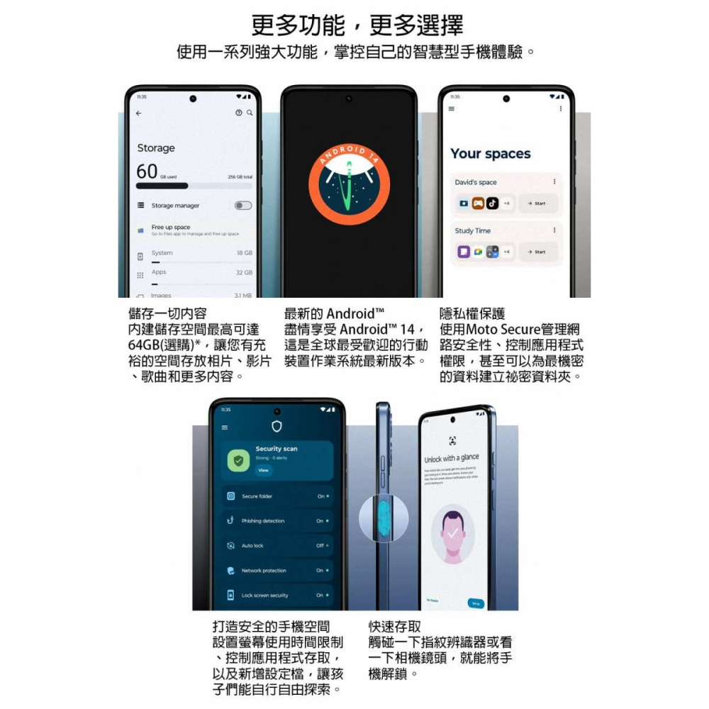 《公司貨含稅》motorola g34 5G (4G/64G) 6.5吋國民5G平價美顏手機(附充電器+保護殼)-細節圖6