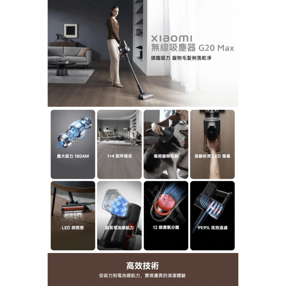 《公司貨含稅》Xiaomi 小米無線吸塵器 G20 Max-細節圖4
