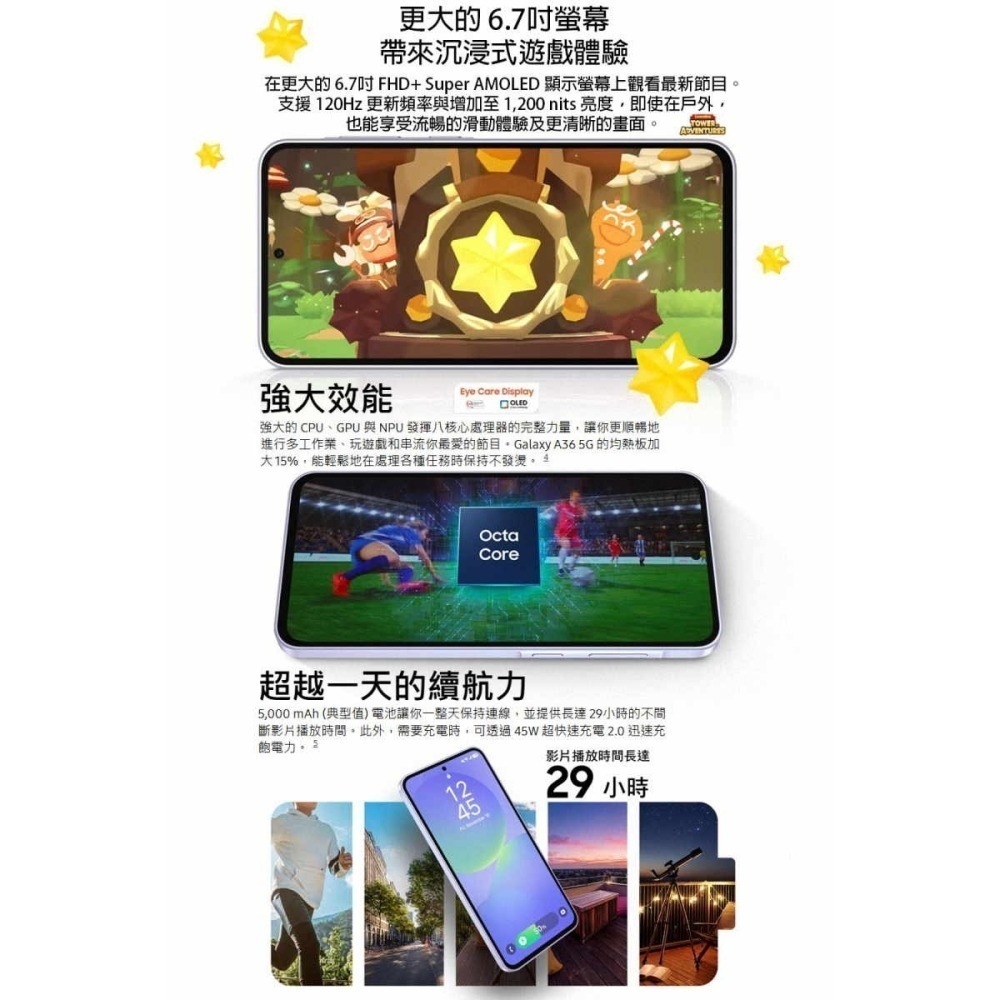 《公司貨含稅》SAMSUNG Galaxy A36 5G 8G/256G 6.7吋手機-細節圖5