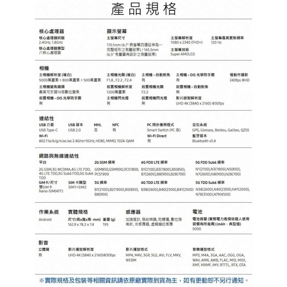 《公司貨含稅》SAMSUNG Galaxy A36 5G 8G/256G 6.7吋手機-細節圖10