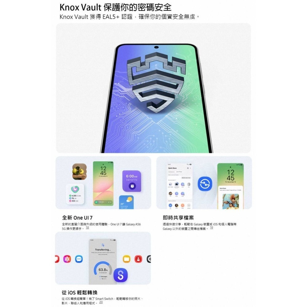 《公司貨含稅》SAMSUNG Galaxy A56 12G/256G 5G 6.7吋手機-細節圖10