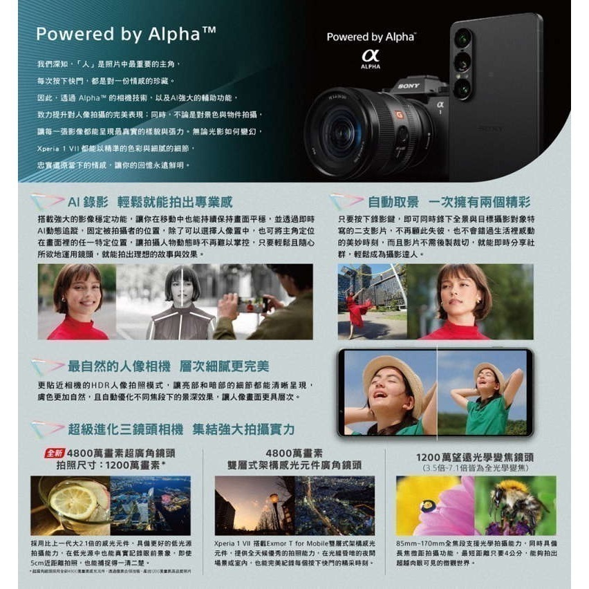 《公司貨含稅》Sony Xperia 1 VII 12G/256G 6.5吋手機~送原廠PD30旅充含線+原廠保護殼-細節圖5