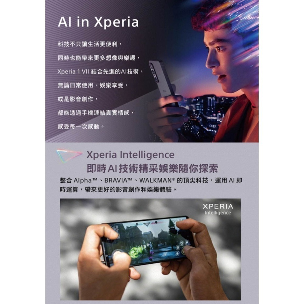 《公司貨含稅》Sony Xperia 1 VII 12G/256G 6.5吋手機~送原廠PD30旅充含線+原廠保護殼-細節圖8