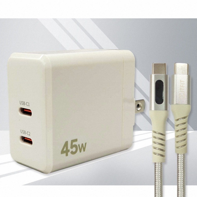 《公司貨含稅》SAMSUNG ITFIT 45W雙孔快充旅充組/內含LED快充線(ITPW37BE)-細節圖4