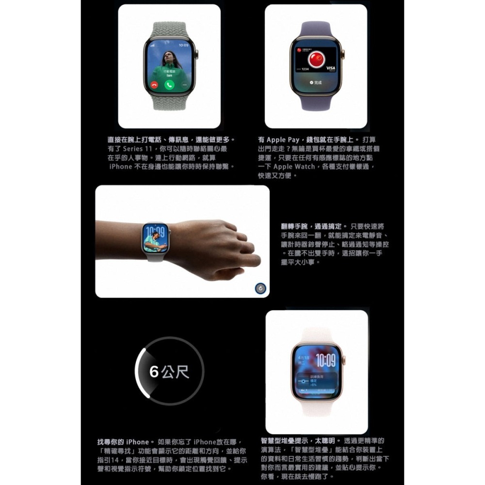 《公司貨含稅》Apple Watch Series 11 2025 GPS 鋁金屬錶殼搭配運動錶帶-細節圖8