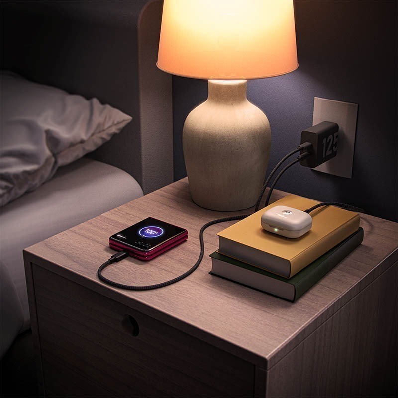 《公司貨含稅》motorola TurboPower 125W duo手機筆電雙孔充電器~送KV 1.5米編織傳充線-細節圖3