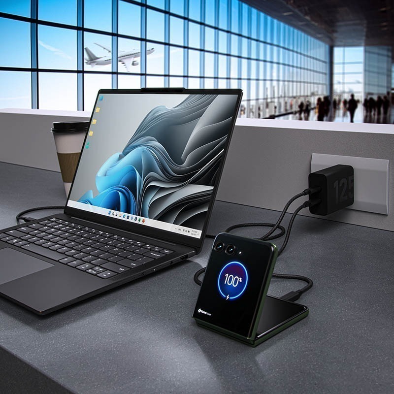 《公司貨含稅》motorola TurboPower 125W duo手機筆電雙孔充電器~送KV 1.5米編織傳充線-細節圖4