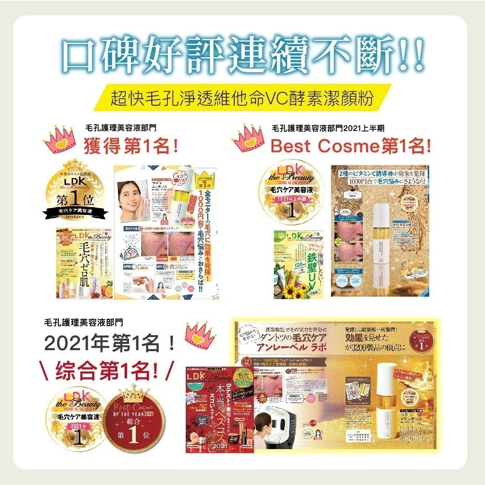 Unlabel LAB 超快毛孔淨透維他命VC酵素潔顏粉｜安博士 洗顏粉 酵素洗顏 日本人氣商品 洗面乳 洗臉 毛孔清潔-細節圖6