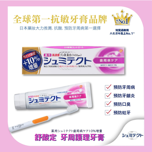 舒酸定 牙周護理牙膏｜Sensodyne 日本舒酸定 抗敏感牙膏 日本境內 增量版99g 牙周病護理 牙膏 藥用 氟