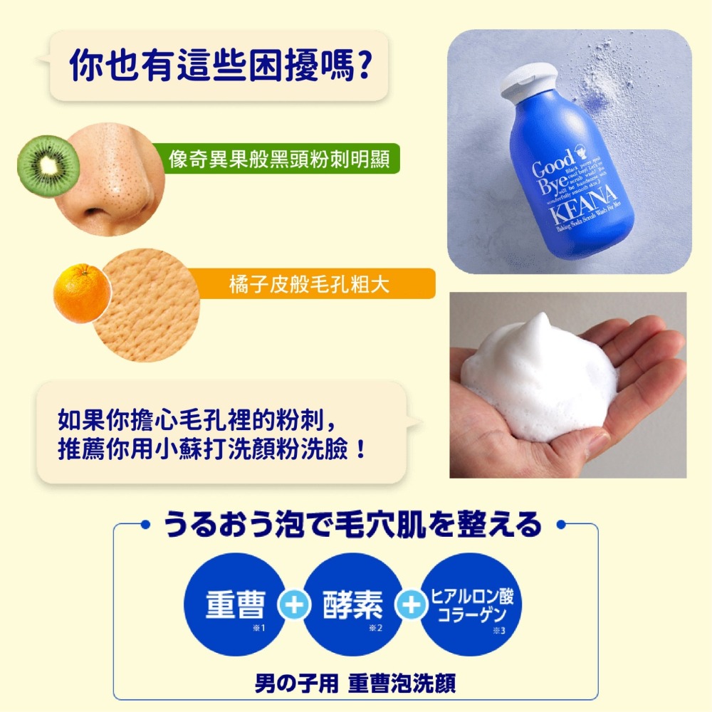 石澤研究所 毛穴撫子 男子用小蘇打潔顏粉｜日本原裝 小蘇打洗顏粉 洗顏粉 洗面乳 對抗 毛孔 粉刺 草莓鼻 柑橘肌-細節圖3