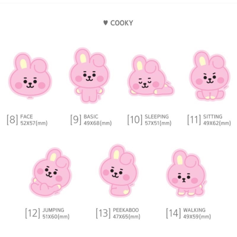 BT21 寶寶貼紙-Tata/Cooky-細節圖3