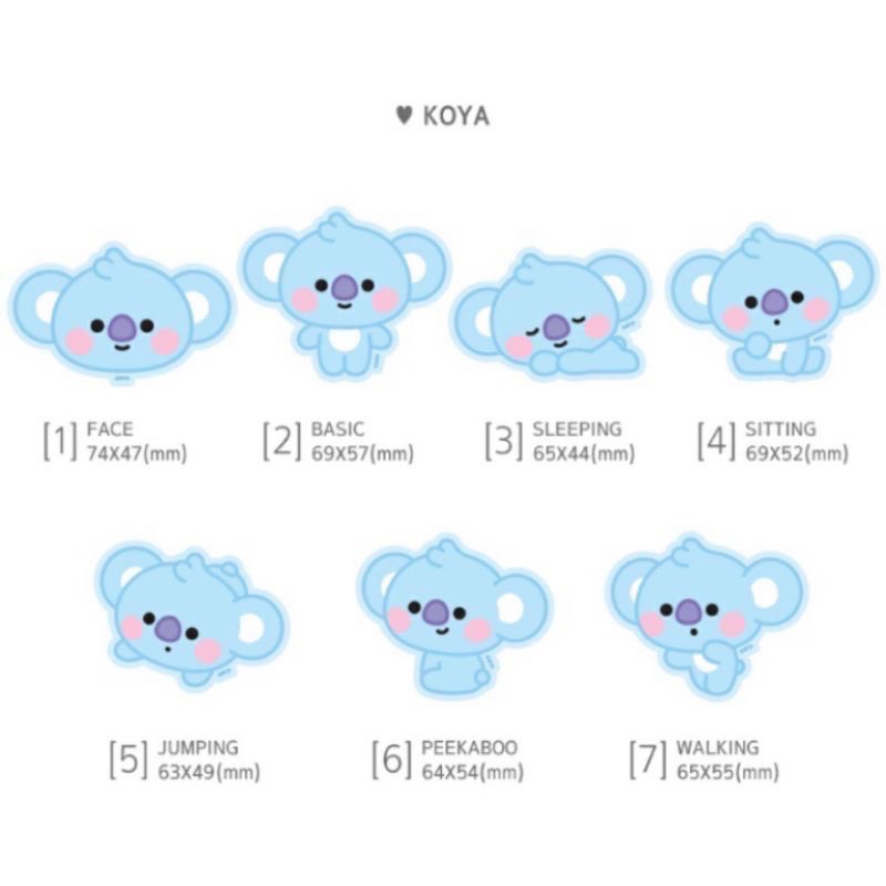 BT21寶寶貼紙-Koya/RJ/Shooky-細節圖2